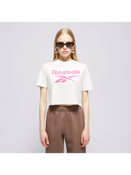 Reebok T-Shirt Reebok Identity Big Logo Crop Tee beżowa