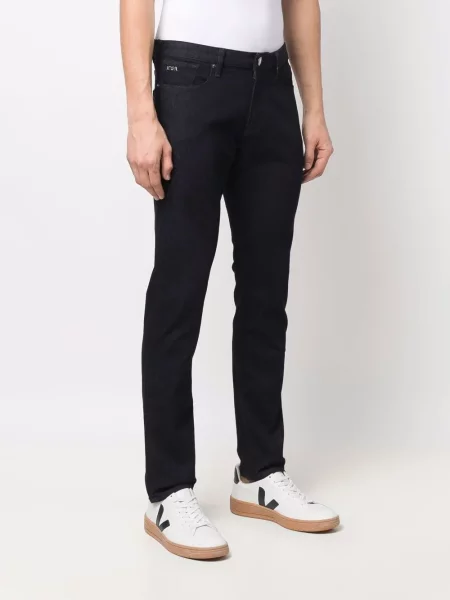 Džíny Emporio Armani s vysokým pasem modré