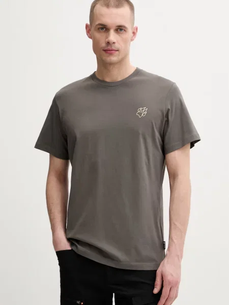 Jack Wolfskin kratka majica Celebrate The Paw siva