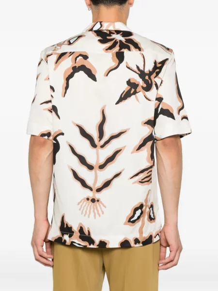 Cămașă Paul Smith cu imagine cu imprimeu geometric alb