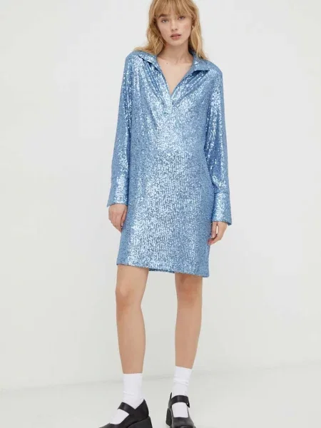 Haljina mini ravna plava