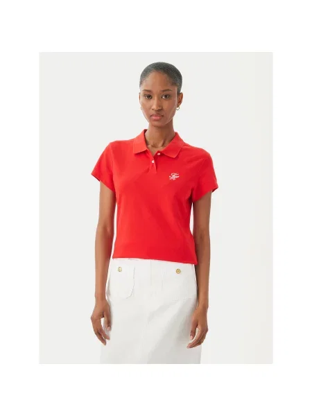 Tommy Hilfiger Polo majica Logo Slim Fit rdeča