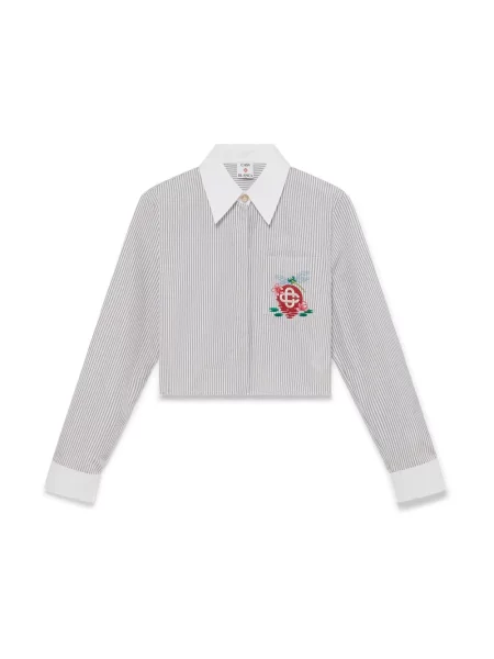 Koszula Casablanca w paski z autografem biała