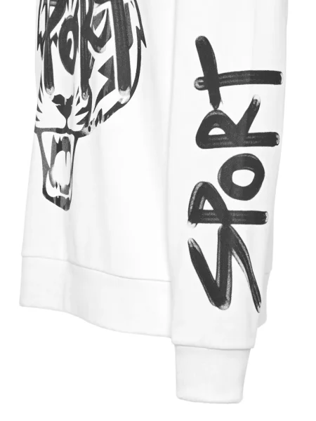 Majica s kapuljačom Plein Sport s uzorkom tigra bijela