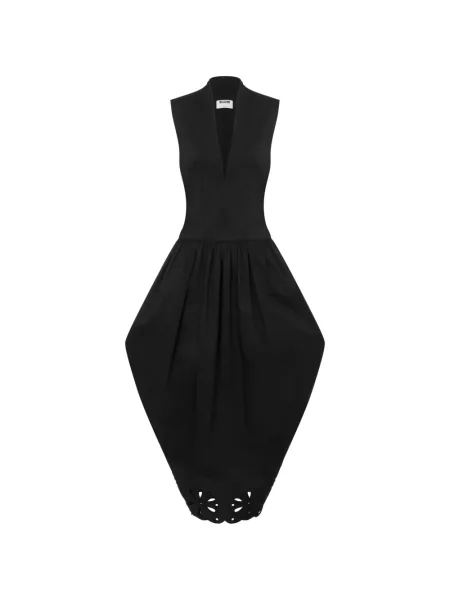 Rochie Moschino cu broderie cu decolteu în V negru