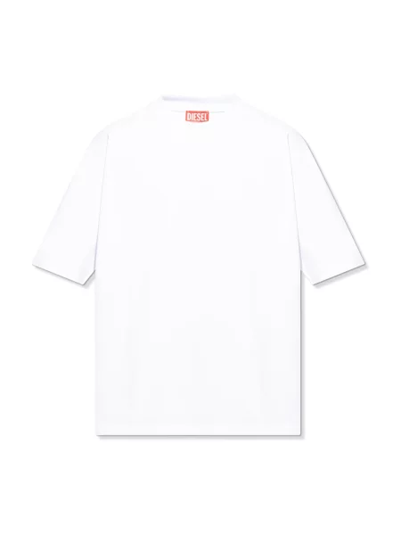 Diesel t-shirt T-BOGGY-MEGOVAL-D czarny wzorzysty biała