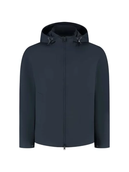 Jachetă cu glugă Woolrich cu glugă albastru