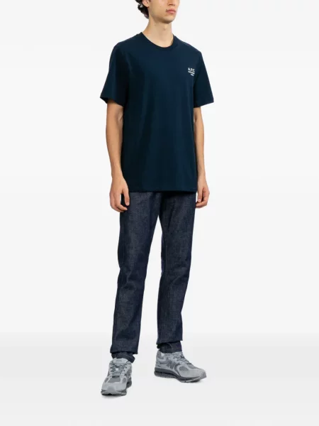 Tricou A.p.c. cu broderie albastru