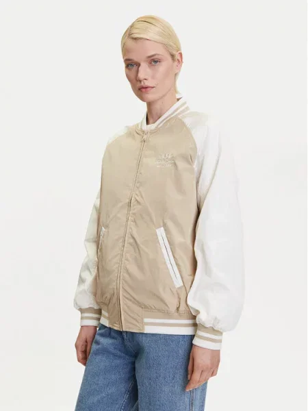 Tommy Jeans Bunda bomber Souvenir Béžová khaki
