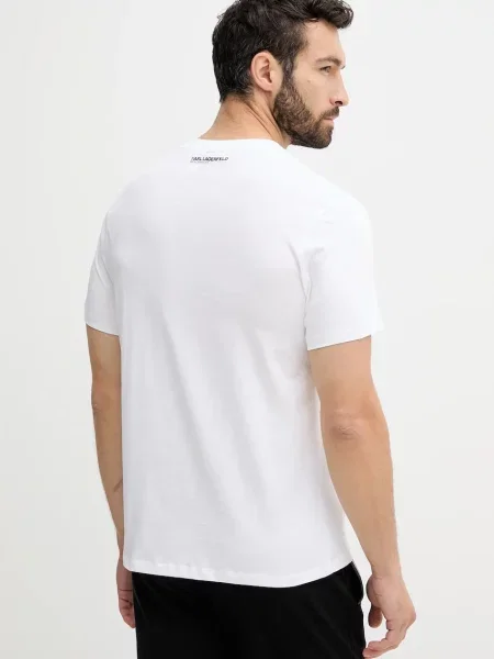 Karl Lagerfeld t-shirt z nadrukiem biały