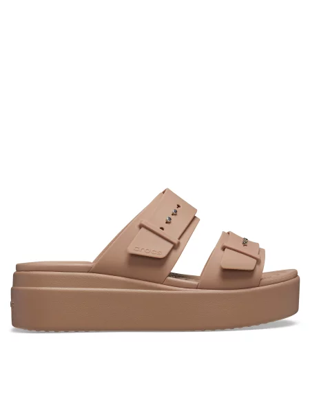Papucs Crocs Brooklyn Low Wedge Sandal W bézs