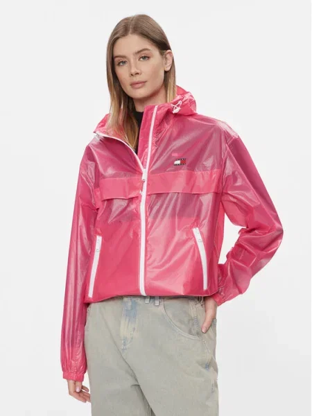 Tommy Jeans Větrovka Tjw Glossy Tech Chicago Ext růžová