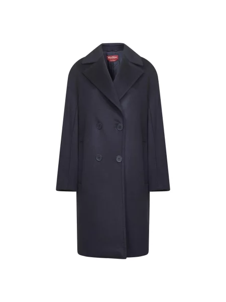 Płaszcz Max Mara Studio dwurzędowy niebieski