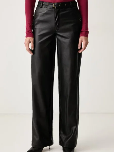 Silvian Heach pantaloni pentru femei din imitație de piele MALARA negru