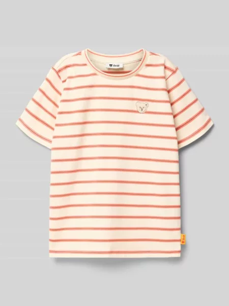T-shirt o kroju regular fit z detalem z logo Steiff