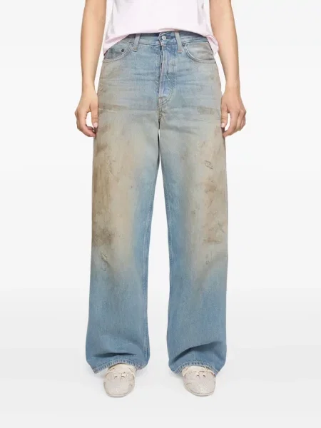 Blugi Acne Studios din piele albastru