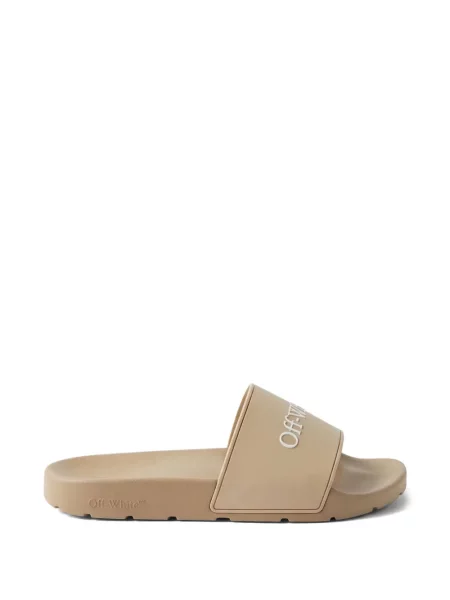 Șlapi Off-white cu autograf alb
