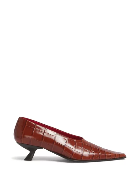 Pantofi cu toc Marni din piele maro