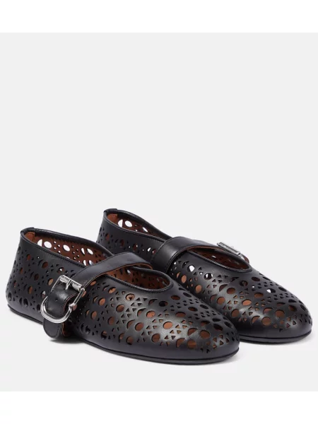 Balerinki Alaã¯a skórzane czarne