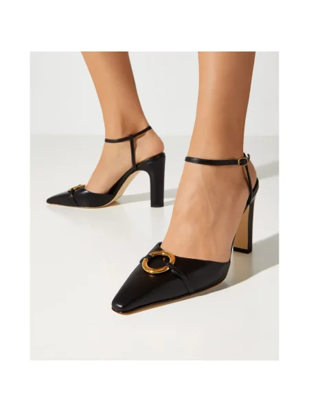 Czółenka Manolo Blahnik skórzana czarna
