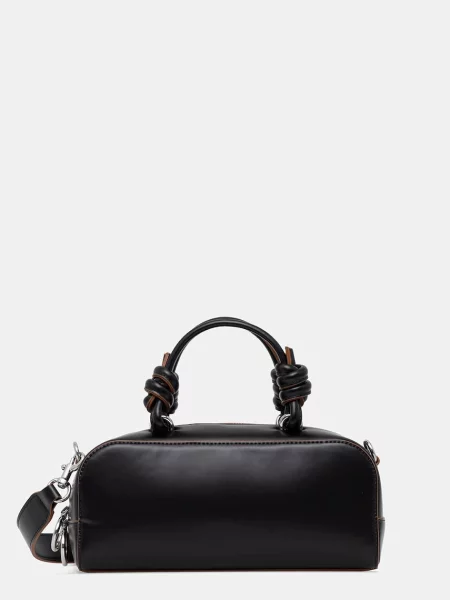 United Colors of Benetton geantă croissant pentru femei cu imitație de piele negru