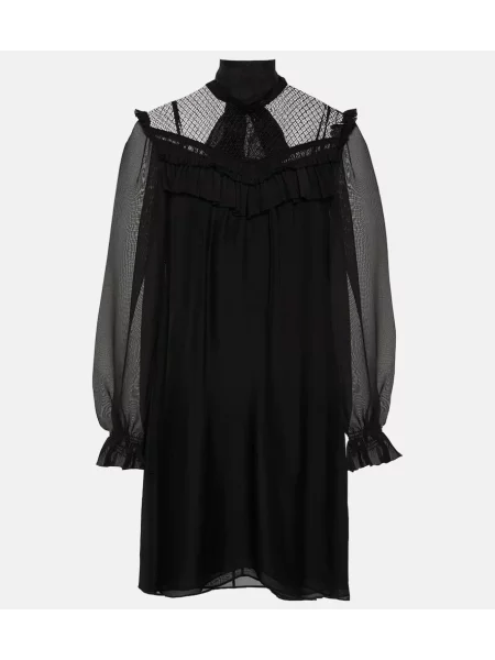 Rochie Dorothee Schumacher de mătase cu volane negru