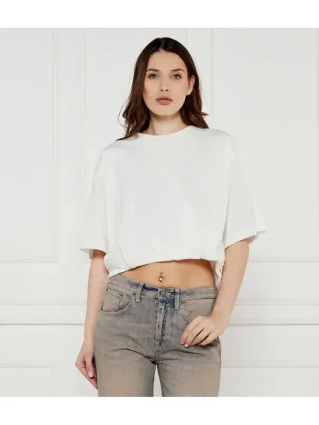 Pinko Tricou TORRONE | Cropped Fit alb