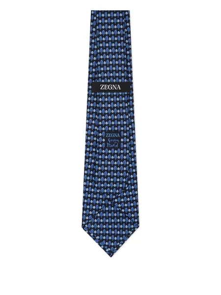 Cravată Zegna de mătase cu imagine albastru