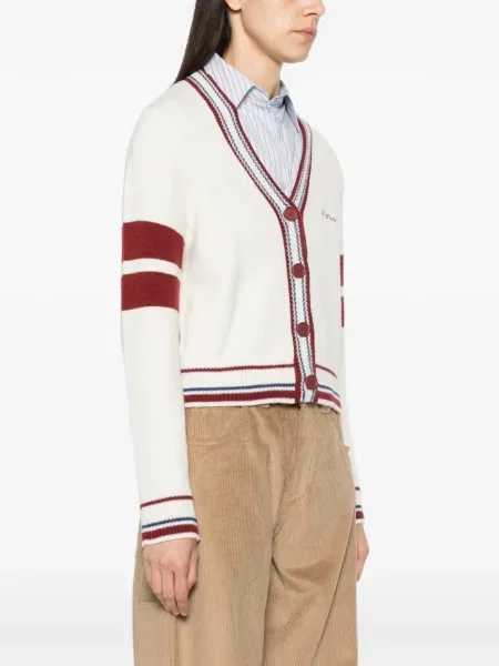Decupat cardigan Off-white cu dungi alb