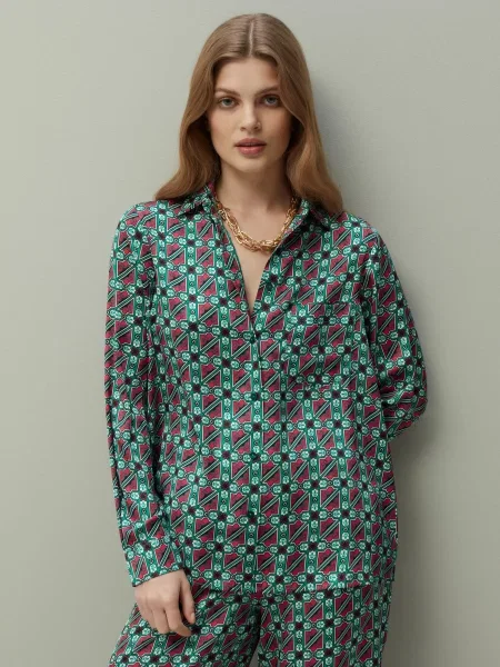 OVS Блуза з довгим рукавом бордовий