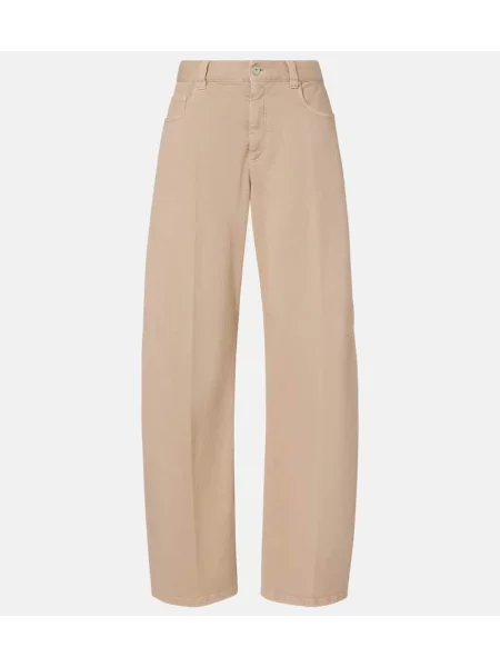 Szerokie jeansy Brunello Cucinelli beżowe