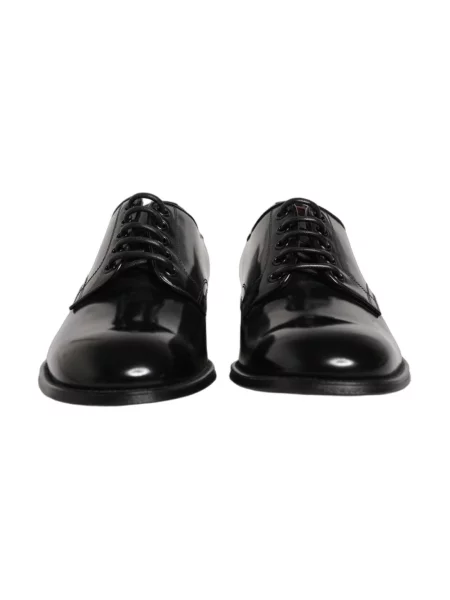 Oksfordy Dolce And Gabbana skórzany elegancki czarny