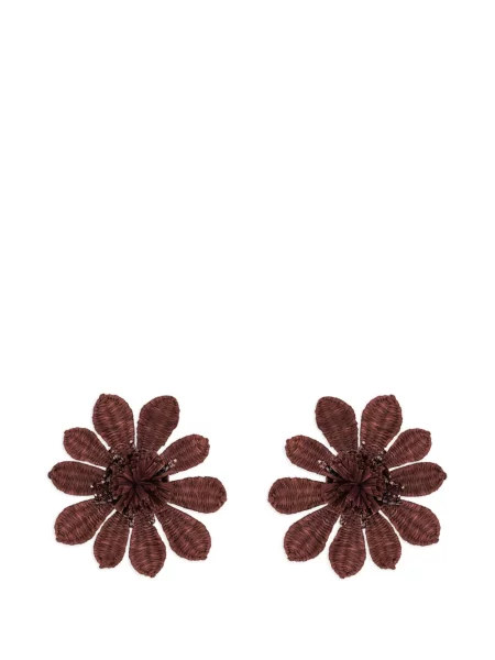 Cercei Oscar De La Renta cu model floral maro