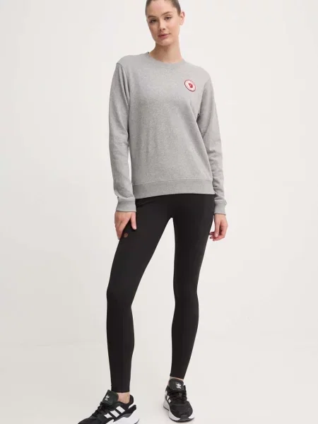 Bombažen pulover Fjallraven Logo siva
