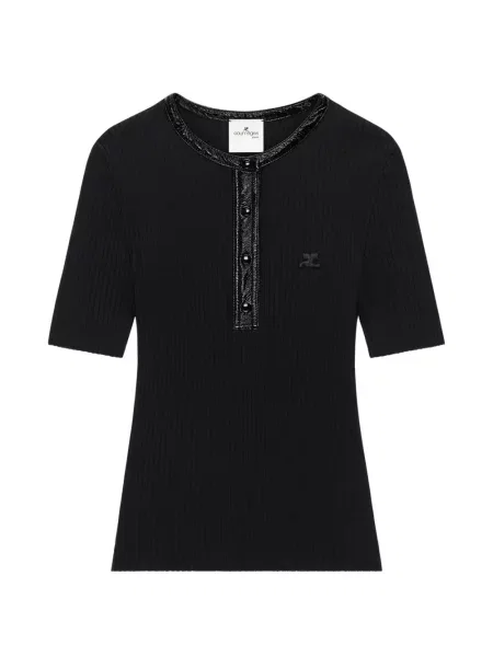 Tricou Courreges tricotate negru