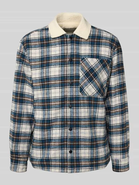 Kurtka koszulowa o kroju regular fit z podszewką z futerka model ‘ZAC’ Jack & Jones biała