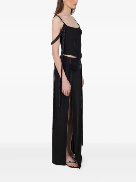 Top Rxquette din dantelă negru