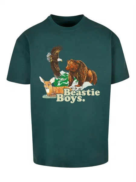 Merchcode Tričko Beastie Boys Animal hnědá / světle / tmavě zelená / tmavě oranžová žlutá