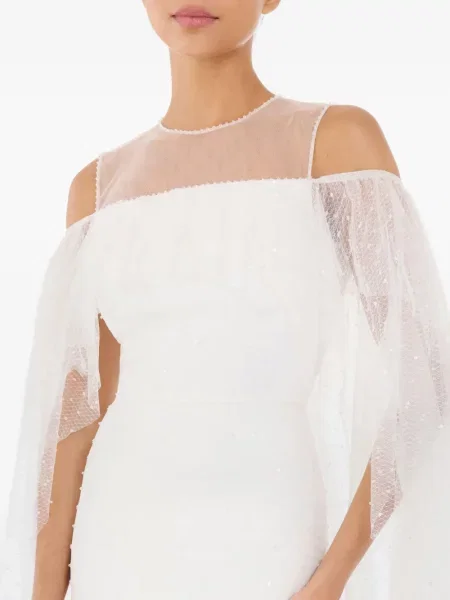 Rochie Jenny Packham cu volane de costum alb