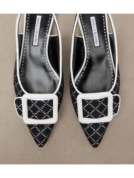 Balerini Manolo Blahnik slingback albastru