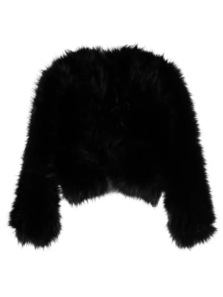 Lung geacă Elie Saab cu blană negru