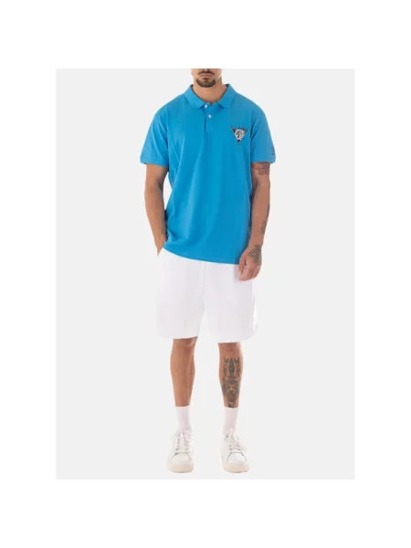 Koszulka polo Just Cavalli z logo niebieska