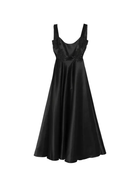 Rochie maxi Alchemy cu aplicații din dantelă de costum negru