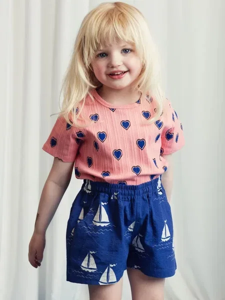 Mini Rodini Дитяча футболка Outlined hearts