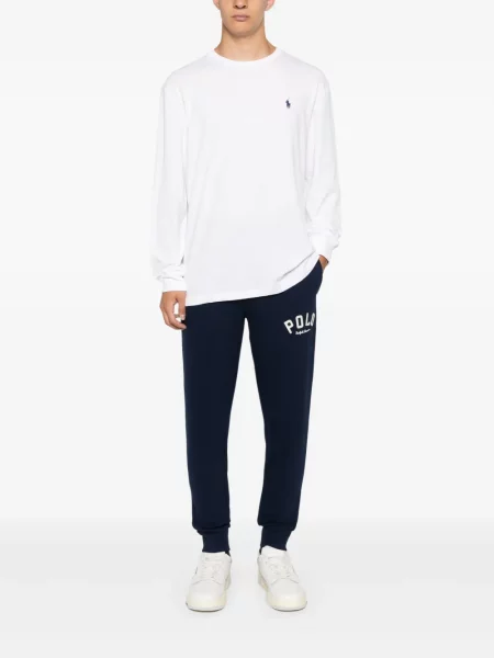 Tricou polo Polo Ralph Lauren cu autograf alergare albastru