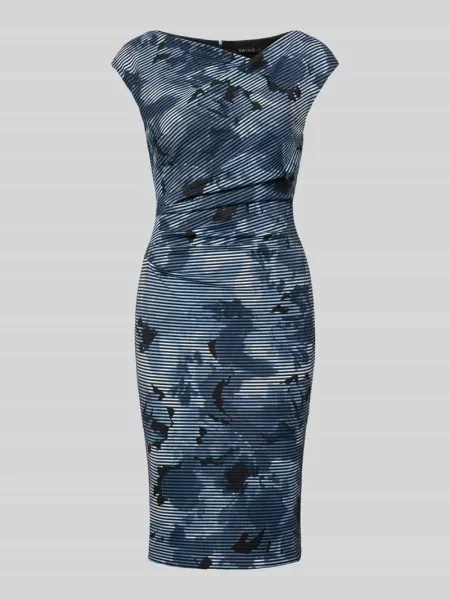 Sukienka o kroju slim fit z krótkimi rękawami Swing granatowa