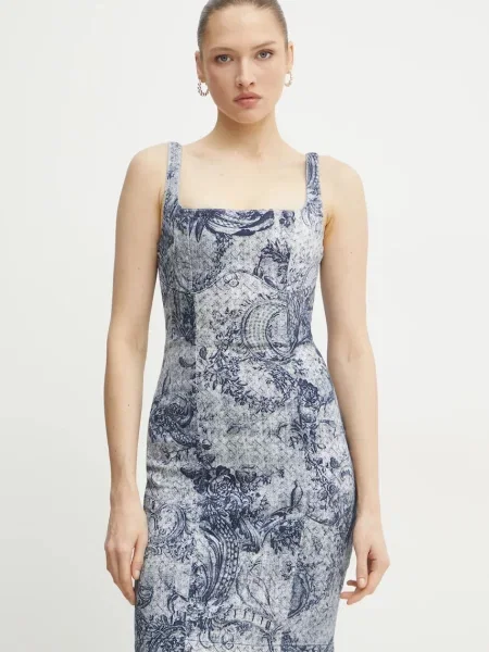 Guess sukienka REXA mini dopasowana granatowy