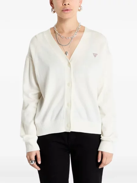 Cardigan Guess cu decolteu în V alb