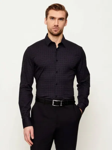 BOSS BLACK Cămașă | stretch negru