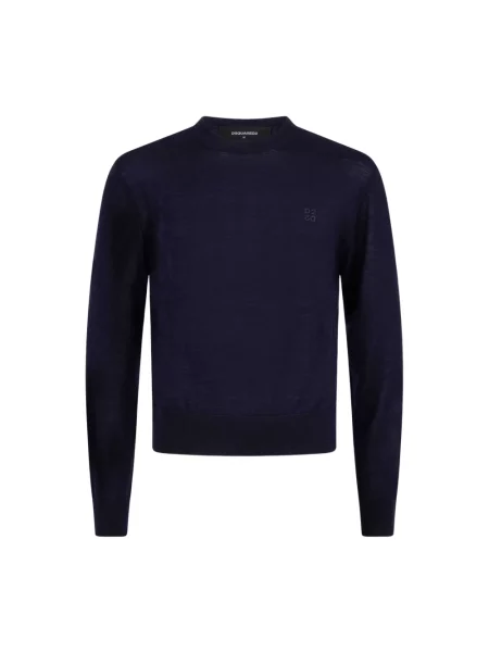 Dzianinowy sweter Dsquared2 niebieski
